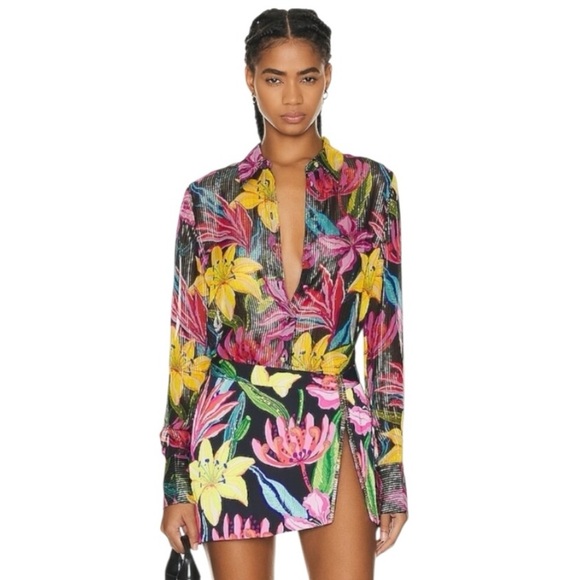 Rococo Sand Retrofete Chris Blouse Floral Georgette Top - Picture 4 of 15